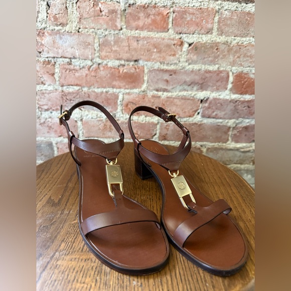 Shoes - Tory Burch Designer Brown Leather Sandals - Size 7 1/2